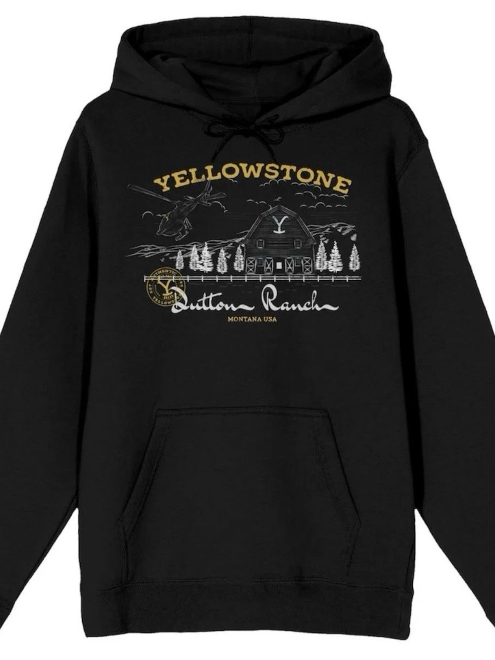 adidas Black Yellowstone Dutton Ranch Graphic Hoodie